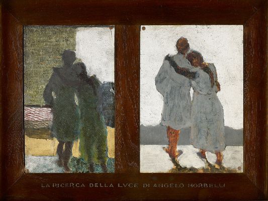 Angelo Morbelli - The search for light. Study for central triptych image