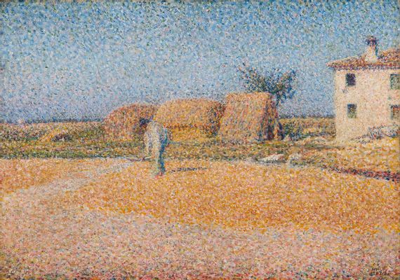 Angelo Torchi - Wheat in the sun or Maize on the farmyard