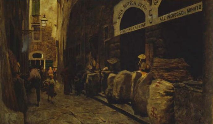 Telemaco Signorini - Calle antigua del puerto