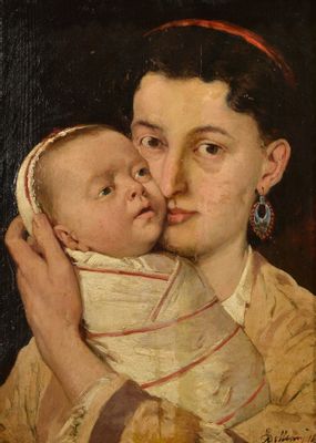 Lorenzo Delleani - Retrato de su hermana Irene