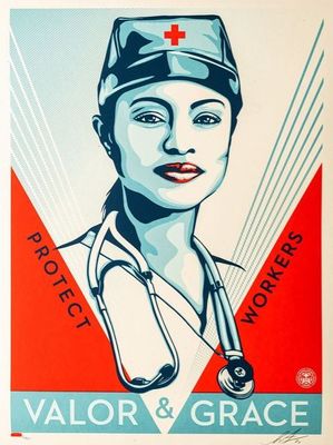 Shepard Fairey - Valor y Gracia Enfermera