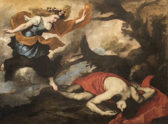 Jusepe de Ribera - Venere raggiunge Adone morente