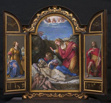 Annibale Carracci - Tabernacle portatif avec la Pietà, scènes de saints et de martyrs