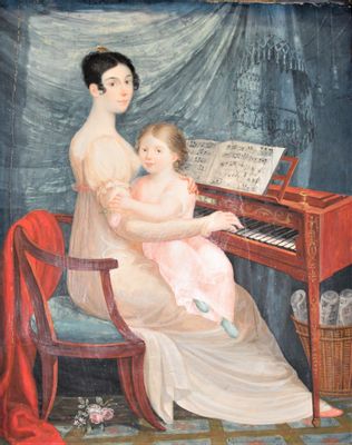 Anna Campori Seghizzi  - Self portrait with her daughter