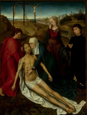 Hans Memling - Compianto sul corpo di Cristo con donatore