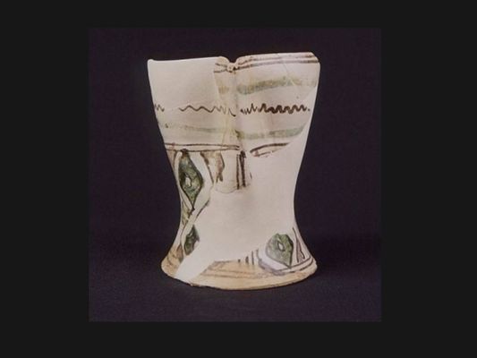 Brocca “cannata” in ceramica a maiolica