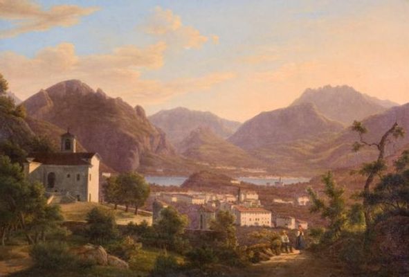 Vincenzo Bianchi - View of Lecco from Valmadrera