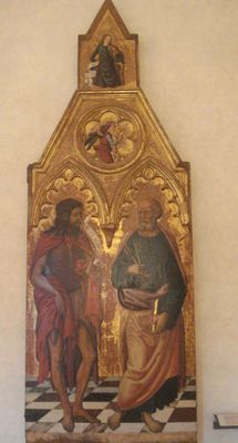 Jacopo Vincioli - San Giovanni Battista und Pietro, Angelo Annunciante und Santo, Jacopo Vincioli