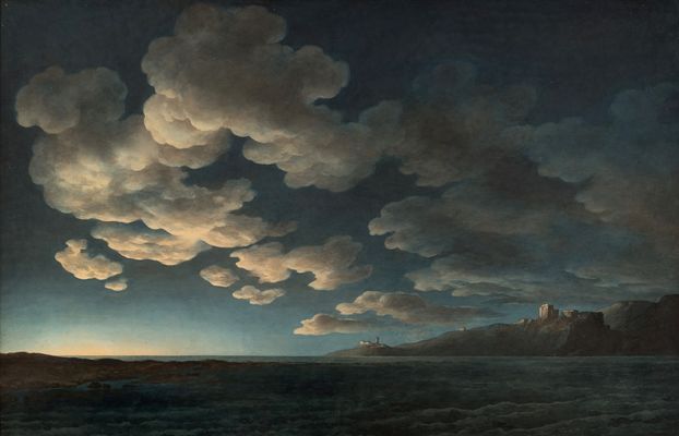 Giuseppe Pietro Bagetti - Full moon over the sea