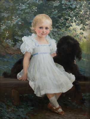 Alois Hans Schram - Ritratto di Nicoletta Coronini Cronberg e il suo cane
