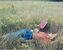 Irving Penn - Lisa Penn lying on the grass