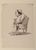 Giambattista Tiepolo - Caricatura di uomo gobbo con gli occhiali, seduto e di profilo, con un libro in mano