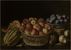 Evaristo Baschenis - Natura morta con cesta di mele e piatto di prugne, meloni e pere