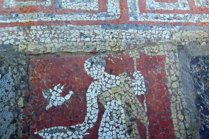 Acropoli - Zona A - particolare pavimento a mosaic